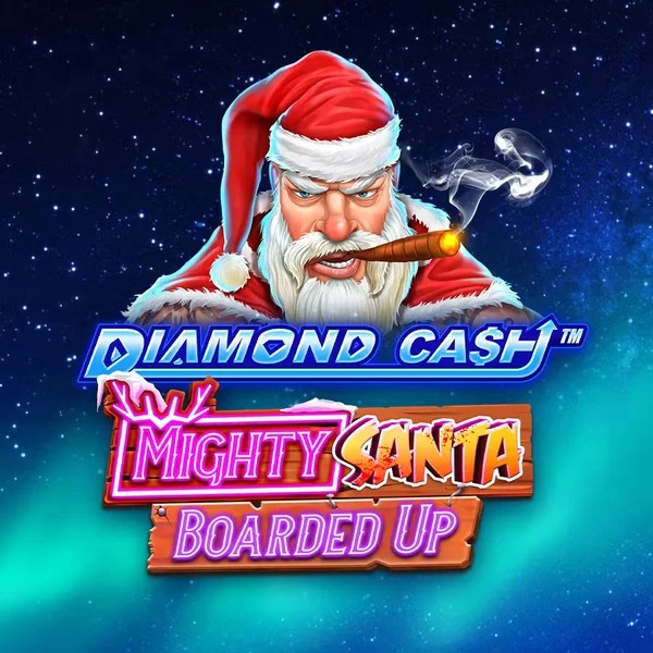 Diamond Cash Mighty Santa Boarded Up slot visual from Greentube available on winrollacasino.eu